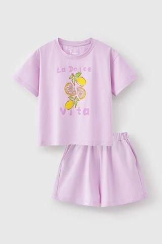 Bộ thun ngắn tay bé gái Rabity 960.103