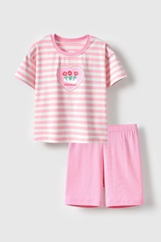 Bộ thun ngắn tay bé gái Rabity 960.108