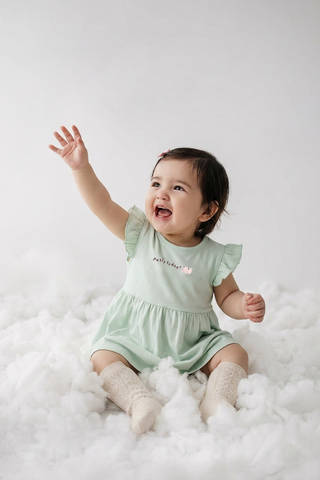 Đầm thun ngắn tay Premium Petit bé gái Rabity 950.152