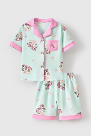 Bộ pijama ngắn tay bé gái Rabity 962.024 (size 4-6)