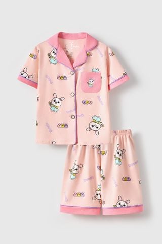 Bộ pijama ngắn tay đại bé gái Rabity 962.025 (size 7-9)