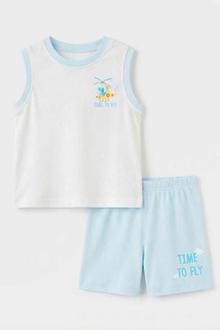 Bộ thun sát nách Modal bé trai Rabity 967.004