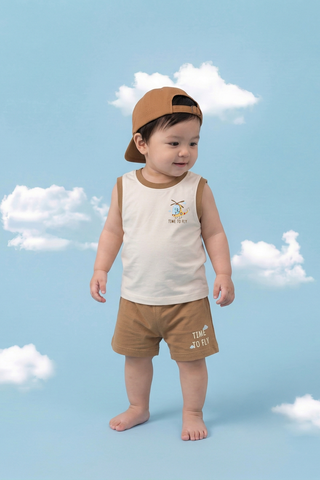 Bộ thun sát nách Premium Petit bé trai Rabity 967.004