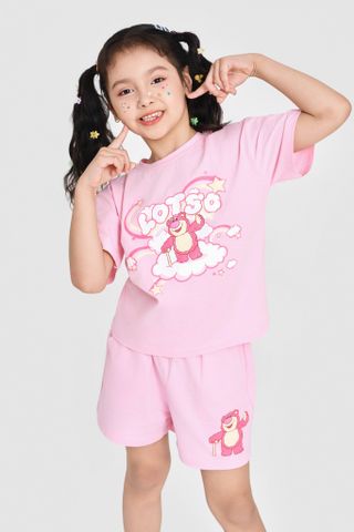[Độc quyền Online] Đồ bộ thun tay ngắn Gấu dâu Lotso Disney bé gái Rabity 560.902