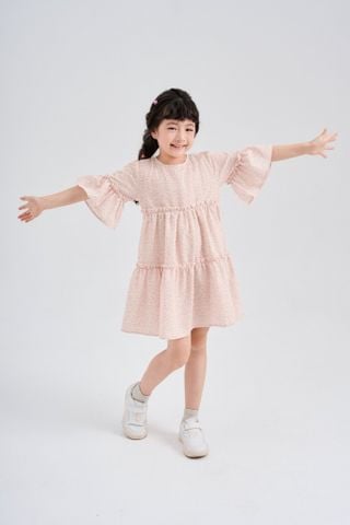 Đầm thô ngắn tay bé gái Rabity 950.092