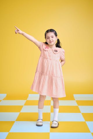 Đầm váy thô ngắn tay bé gái Rabity 150.001