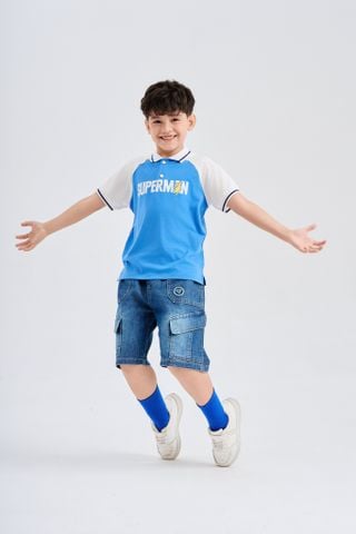 Áo thun polo Superman ngắn tay bé trai Rabity 101.004