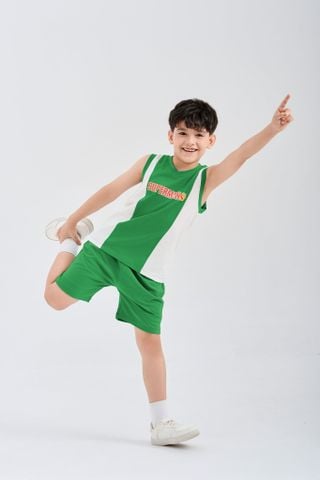 Bộ thun sát nách Superman bé trai Rabity 167.003