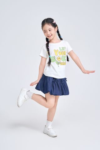 Áo thun tay ngắn hoạ tiết dễ thương bé gái Rabity 900.133