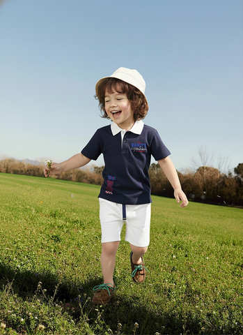 Áo cổ bẻ ngắn tay thun bé trai Rabity 901.019