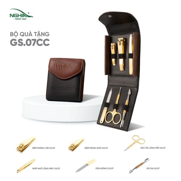  Bộ Quà Tặng Thép Không Gỉ Mạ Vàng Cao Cấp Kềm Nghĩa GS.07CC 