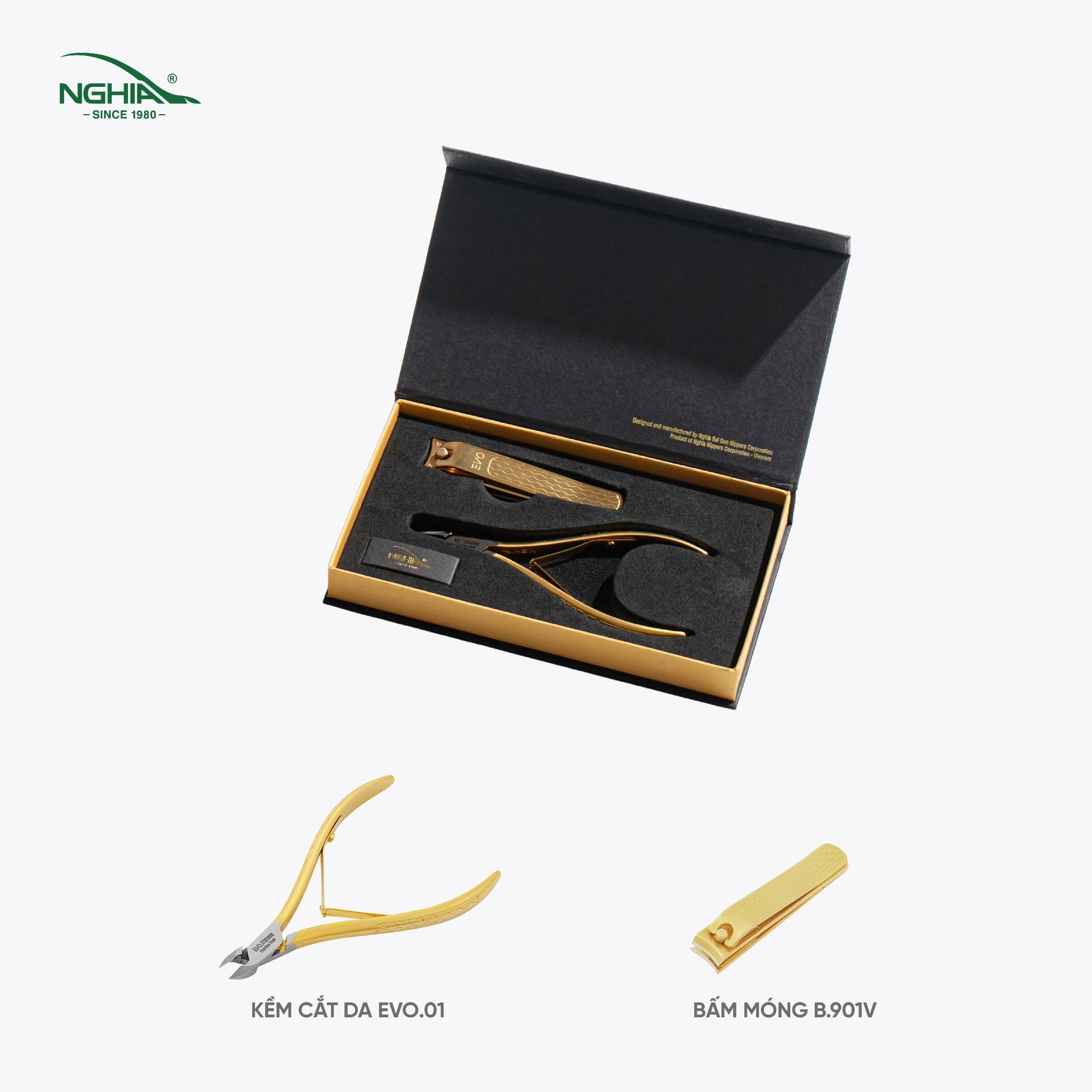  Bộ quà tặng EVO cao cấp mạ vàng Kềm Nghĩa GS.EVO-01 
