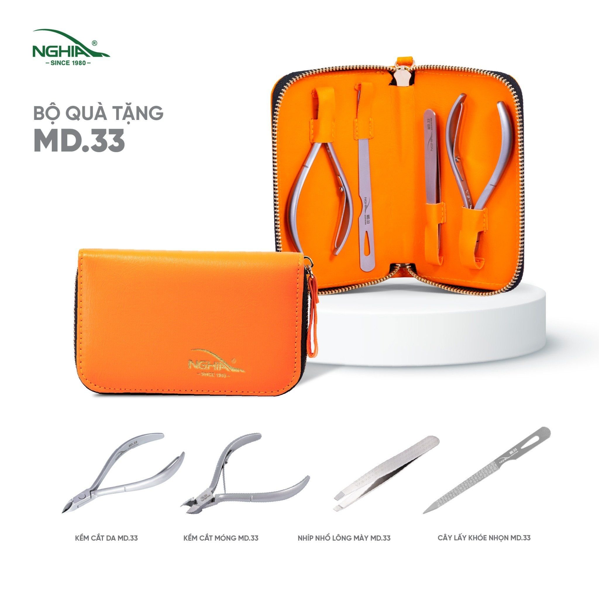  (Mẫu mới) Bộ quà tặng truyền thống Kềm Nghĩa MD.33 