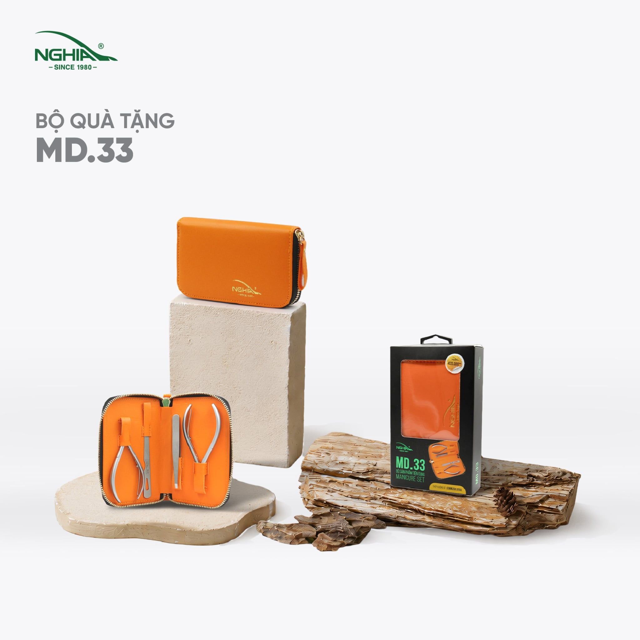  Bộ Chăm Sóc Cá Nhân 4 Sản Phẩm Thép Không Gỉ Cao Cấp Kềm Nghĩa MD.33 