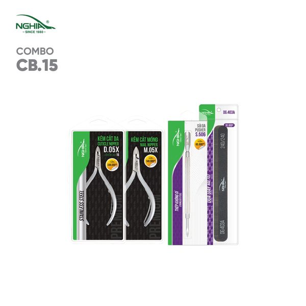  Combo Chăm sóc móng cao cấp Kềm Nghĩa CB15 