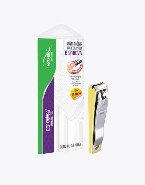  Bấm Móng Tay Có Khay Thép Carbon Chuyên Dụng Lưỡi Cong Loại Lớn Kềm Nghĩa B.916C 