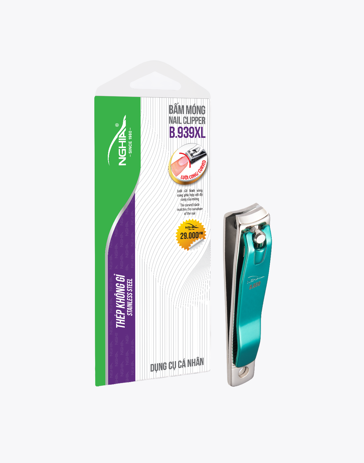  Bấm Móng Tay Thép Carbon Chuyên Dụng Lưỡi Cong Loại Lớn Kềm Nghĩa B.939 