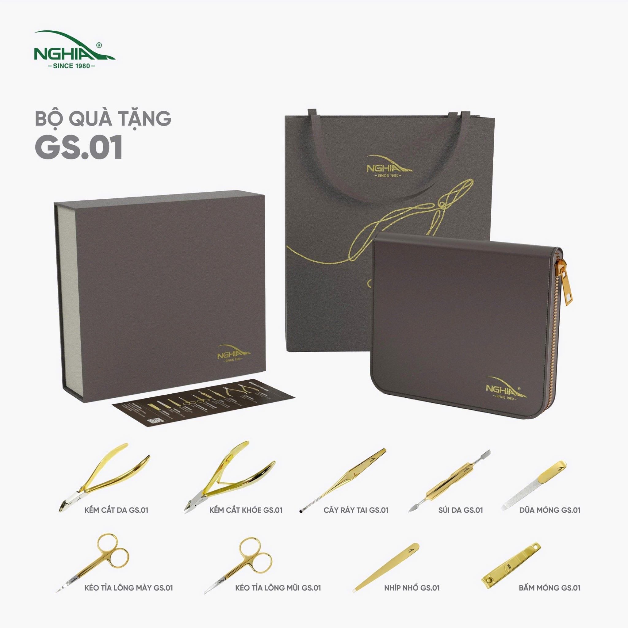  Bộ Quà Tặng Chăm Sóc Móng Toàn Diện Cao Cấp Kềm Nghĩa GS.01 