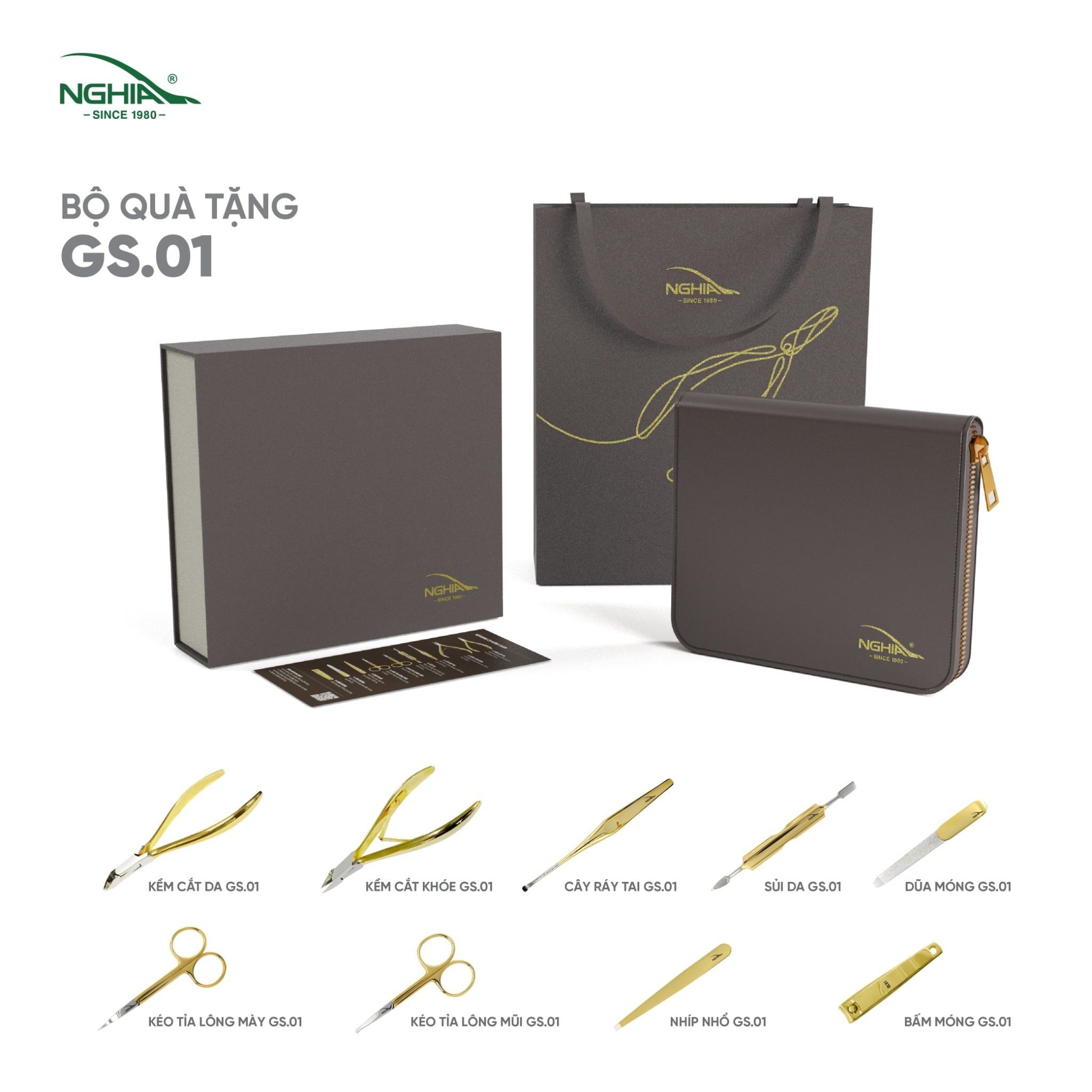  Bộ Quà Tặng Chăm Sóc Móng Toàn Diện Cao Cấp Kềm Nghĩa GS.01 