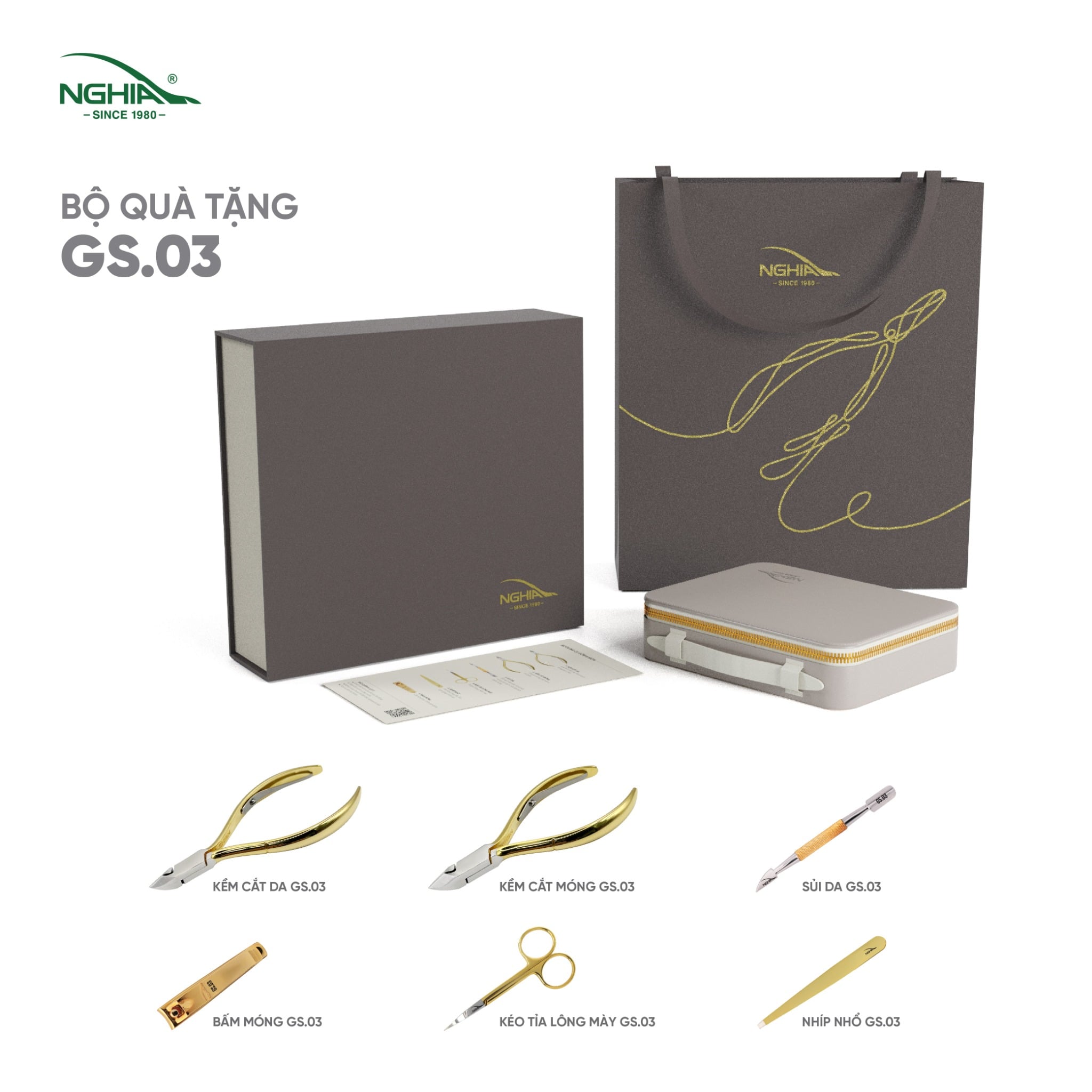 Bộ Quà Tặng Chăm Sóc Móng Quý Cô Tinh Tế Kềm Nghĩa GS.03