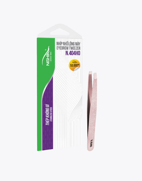  Nhíp Nhổ Lông Mày Đầu Ngang 3 Màu Inox Kềm Nghĩa N.404 