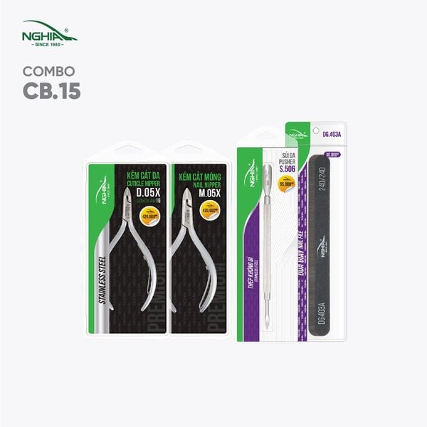  Combo Chăm Sóc Móng Cao Cấp Toàn Diện Kềm Nghĩa CB15 