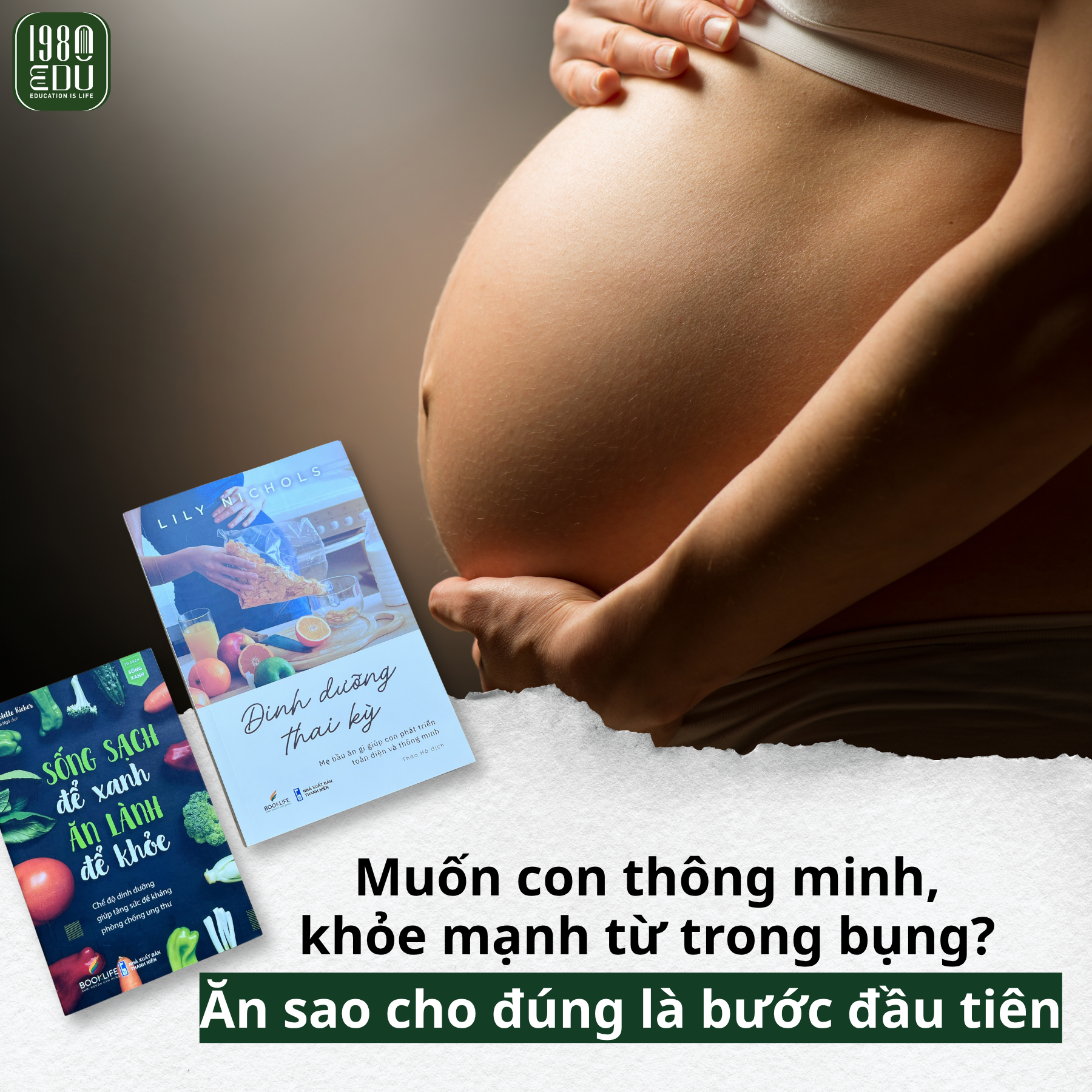  Sách - Combo 2 cuốn: Sống sạch để xanh ăn lành để khỏe + Dinh dưỡng thai kỳ 