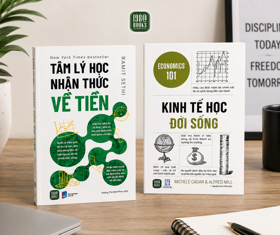  Combo 2 cuốn sách Tâm lý học nhận thức về tiền + Kinh tế học đời sống 
