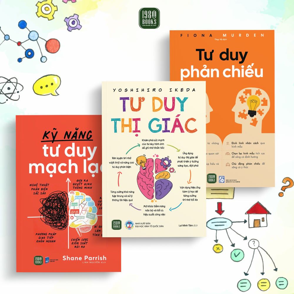  Combo 3 cuốn tư duy: Tư duy thị giác + Kỹ năng tư duy mạch lạc + Tư duy phản chiếu 
