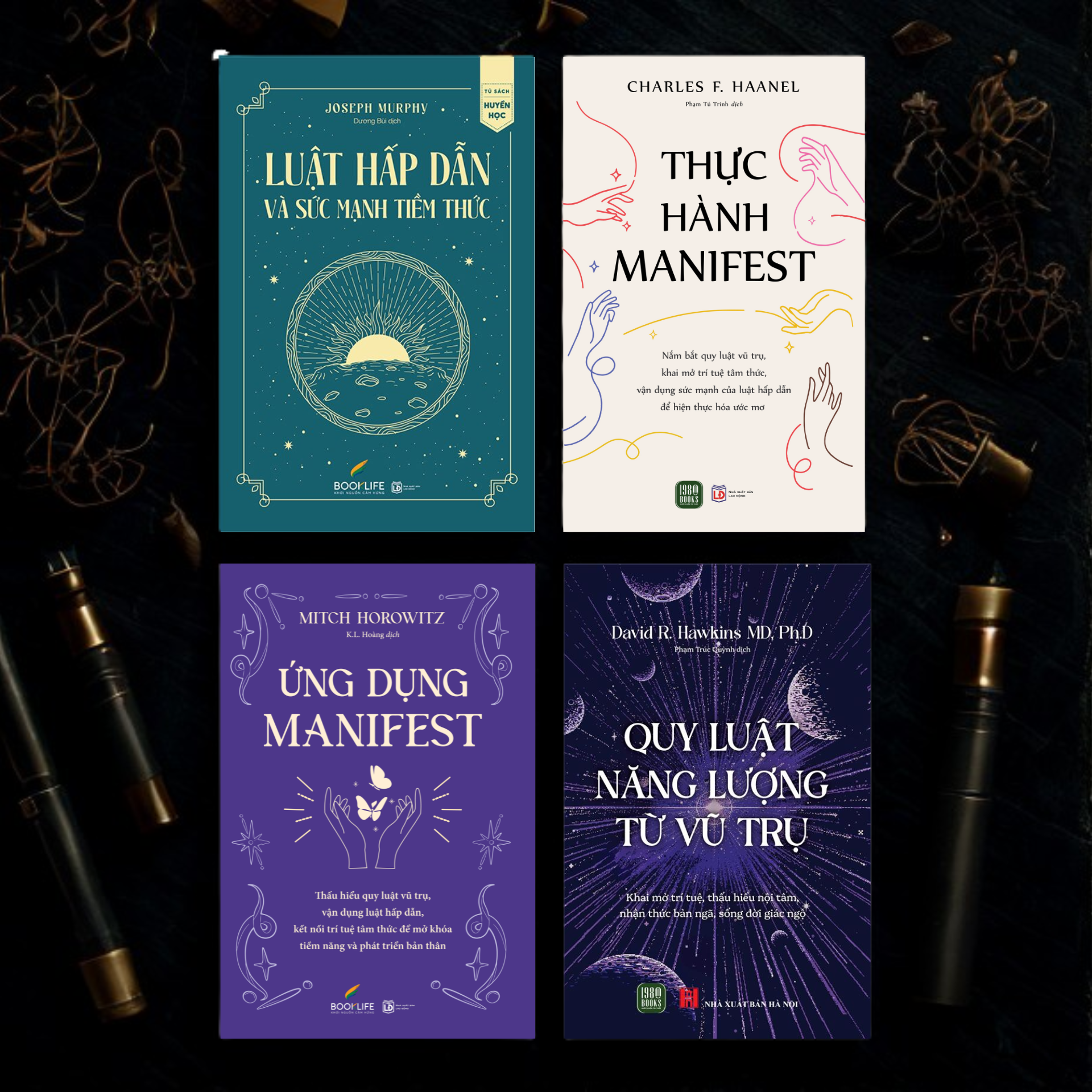  Combo 4 cuốn sách hành trình biến đổi bản thân: Luật hấp dẫn và sức mạnh tiềm thức + Thực hành Manifest + Ứng dụng Manifest + Quy luật năng lượng từ vũ trụ 