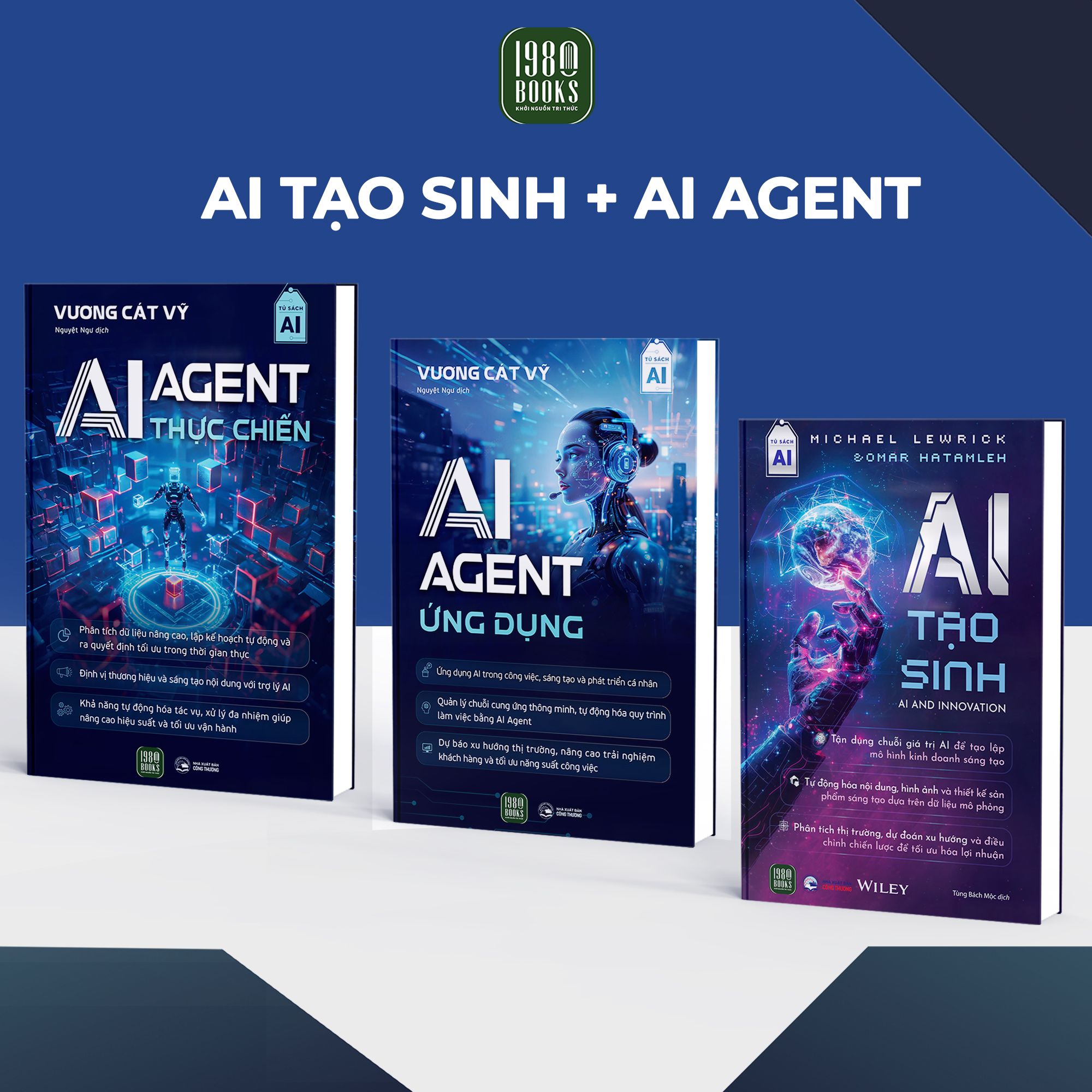  Combo 3 cuốn sách AI tạo sinh + AI Agent thực chiến + AI Agent ứng dụng 