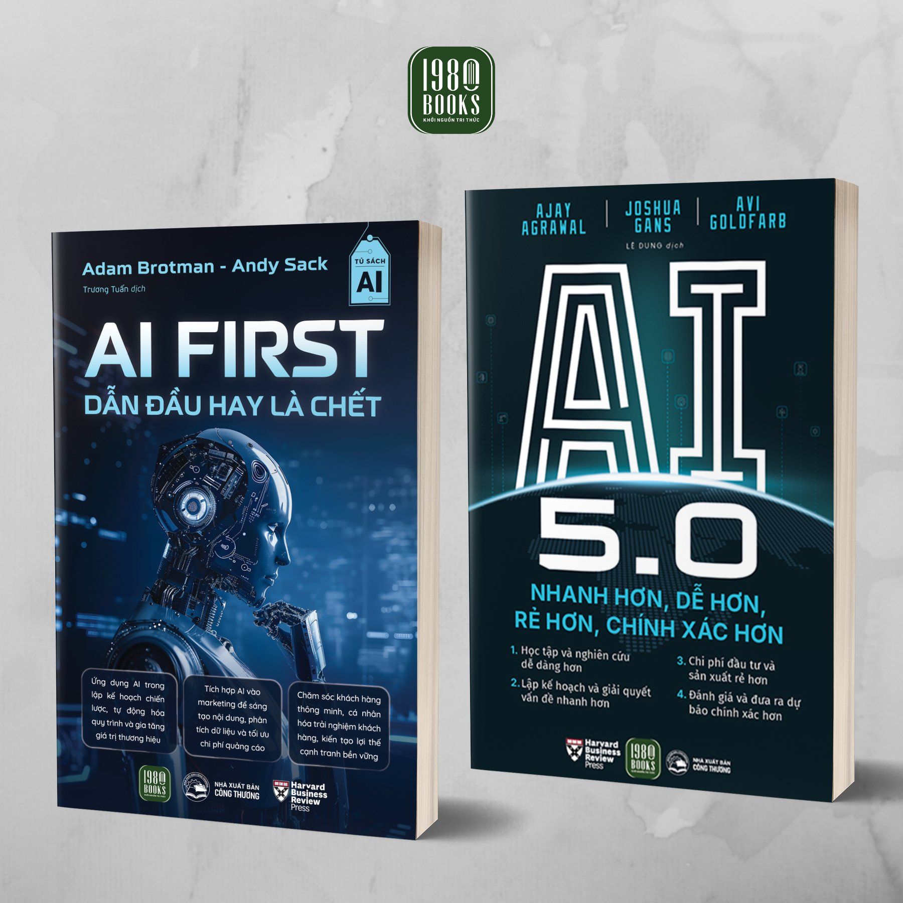  Combo 2 cuốn: AI First - Dẫn đầu hay là chết + AI 5.0 - Nhanh hơn, dễ hơn, rẻ hơn, chính xác hơn 