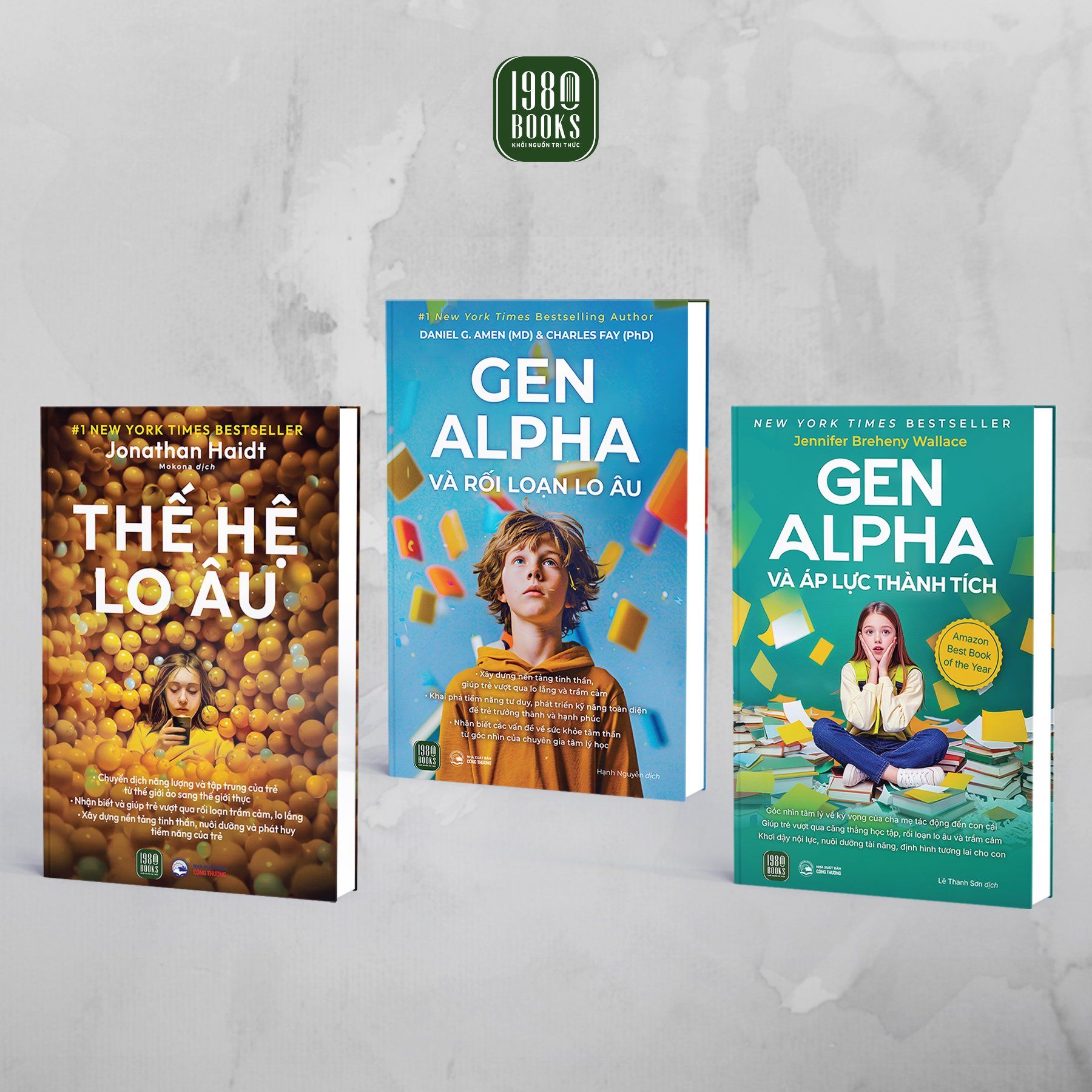  Combo 3 cuốn sách: Thế hệ lo âu + Gen Alpha và Rối loạn lo âu + Gen Alpha và Áp lực thành tích 