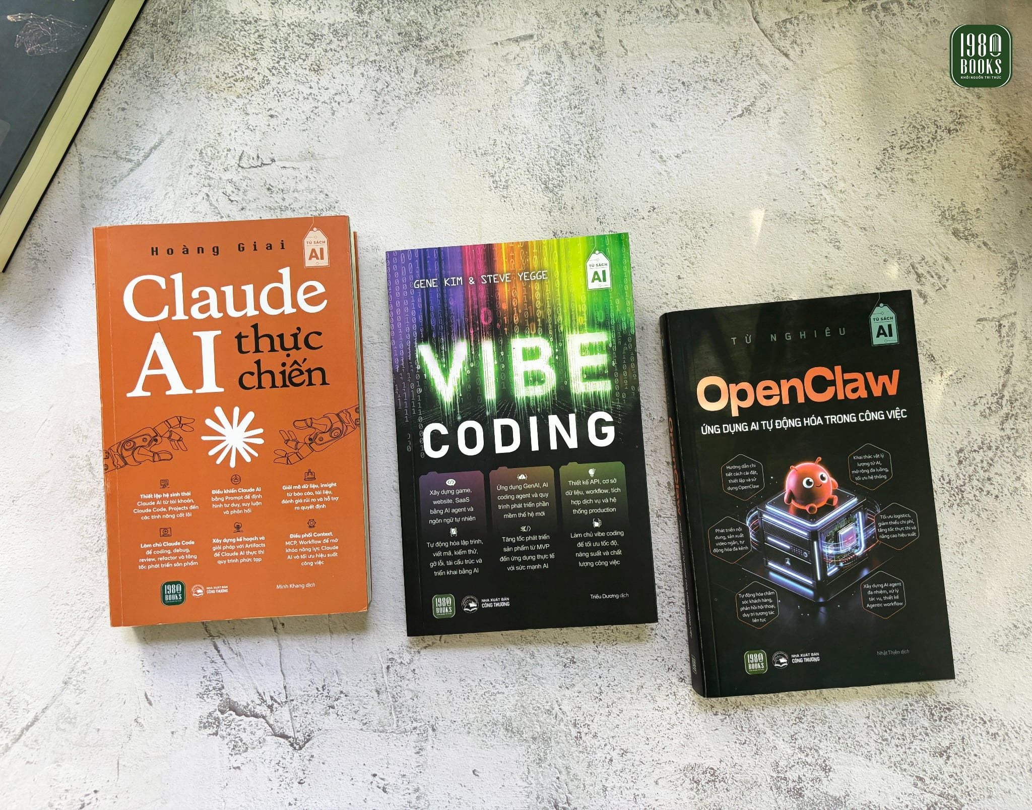  Combo 3 cuốn: Claude AI thực chiến + OpenClaw - Ứng dụng AI tự động hóa trong công việc + Vibe Coding 