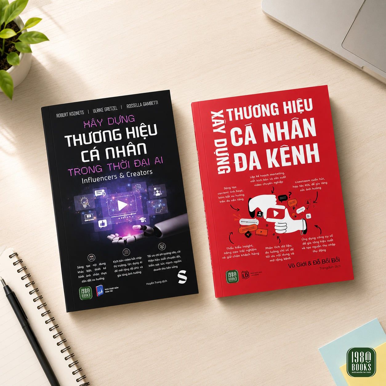  Combo 2 cuốn: Xây dựng thương hiệu cá nhân trong thời đại AI, Influencers & Creators + Xây dựng thương hiệu cá nhân đa kênh 