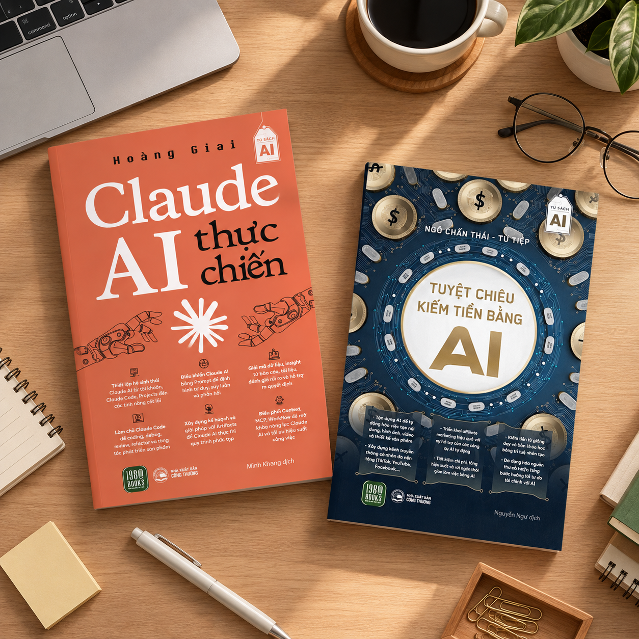  Combo 2 cuốn: Claude AI thực chiến + Tuyệt chiêu kiếm tiền bằng AI 