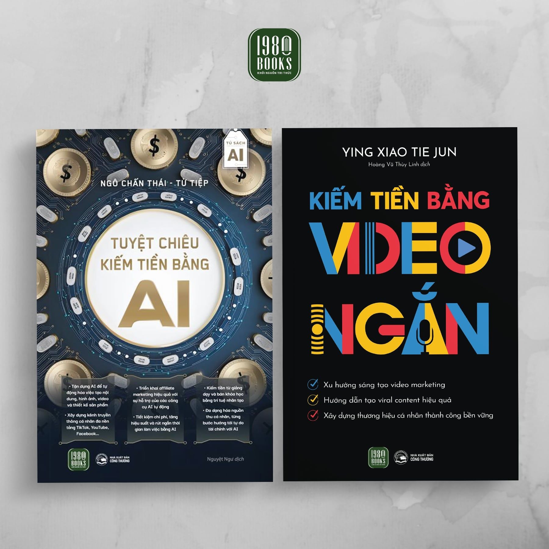  Combo 2 cuốn: Tuyệt chiêu kiếm tiền bằng AI + Kiếm tiền bằng video ngắn 