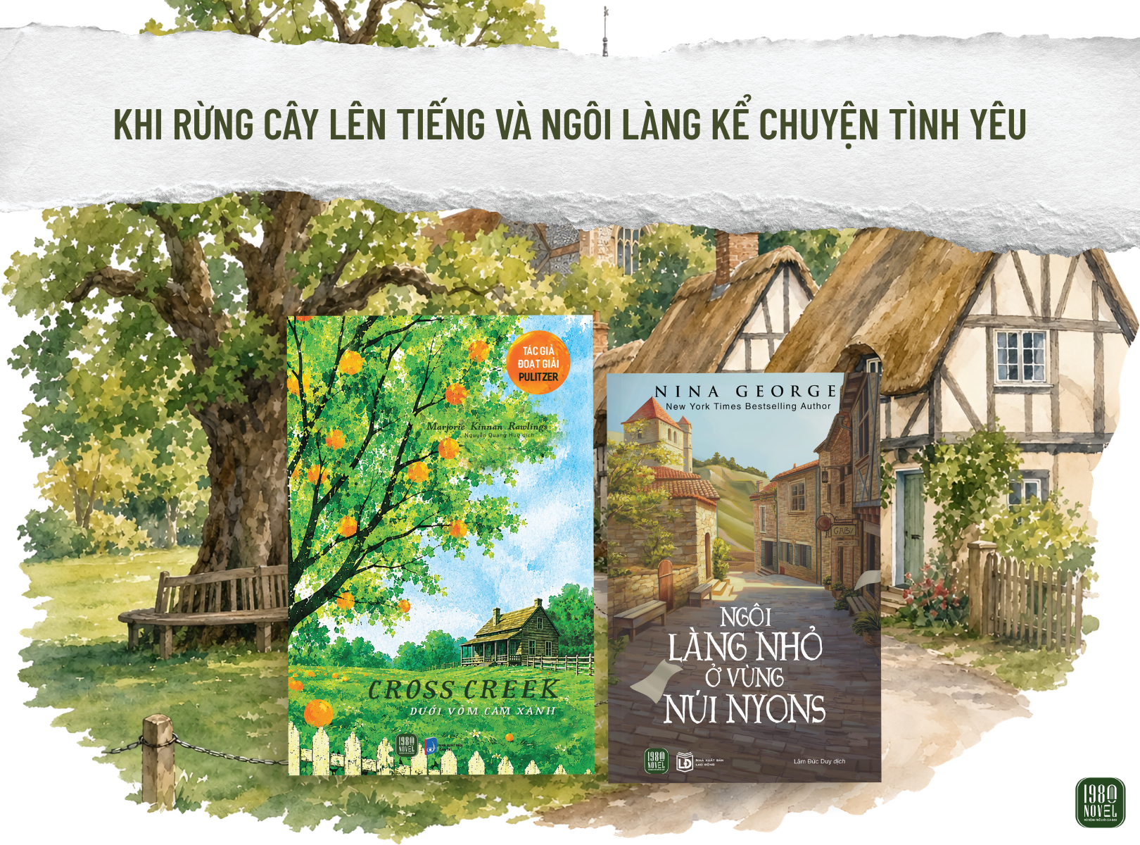  Combo 2 - Cross Creek Dưới vòm cam xanh + Ngôi làng nhỏ ở vùng núi Nyons 