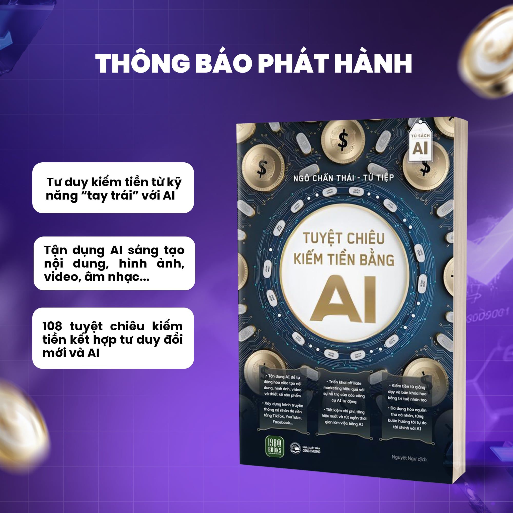  Sách mới - TUYỆT CHIÊU KIẾM TIỀN BẰNG AI 