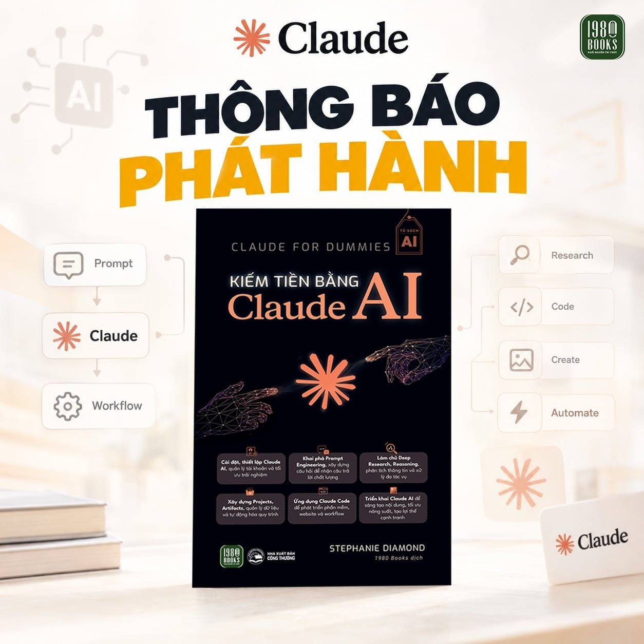  Sách HOT tháng 9: Kiếm Tiền Bằng Claude AI 