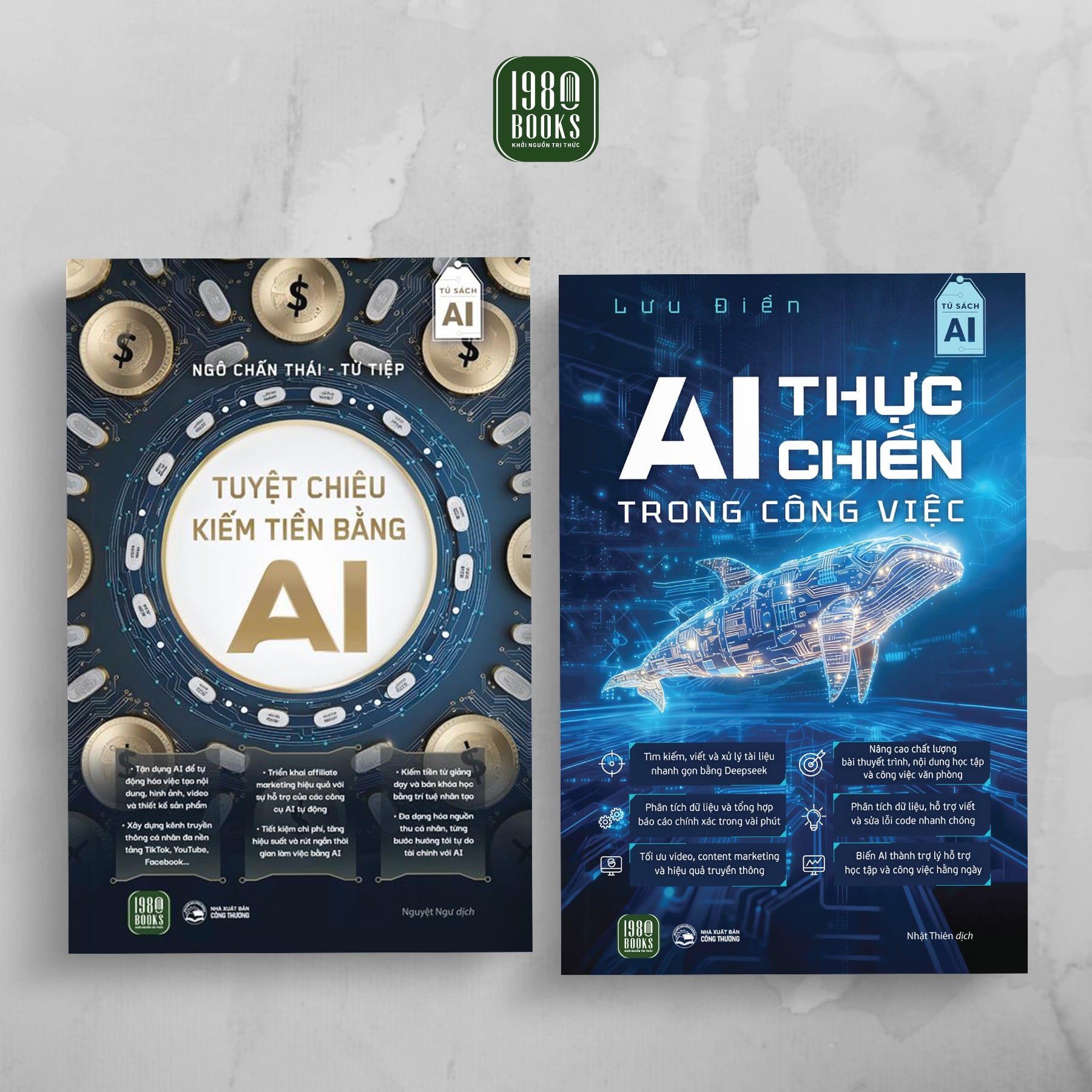  Combo 2 cuốn: Tuyệt chiêu kiếm tiền bằng AI + AI thực chiến trong công việc 