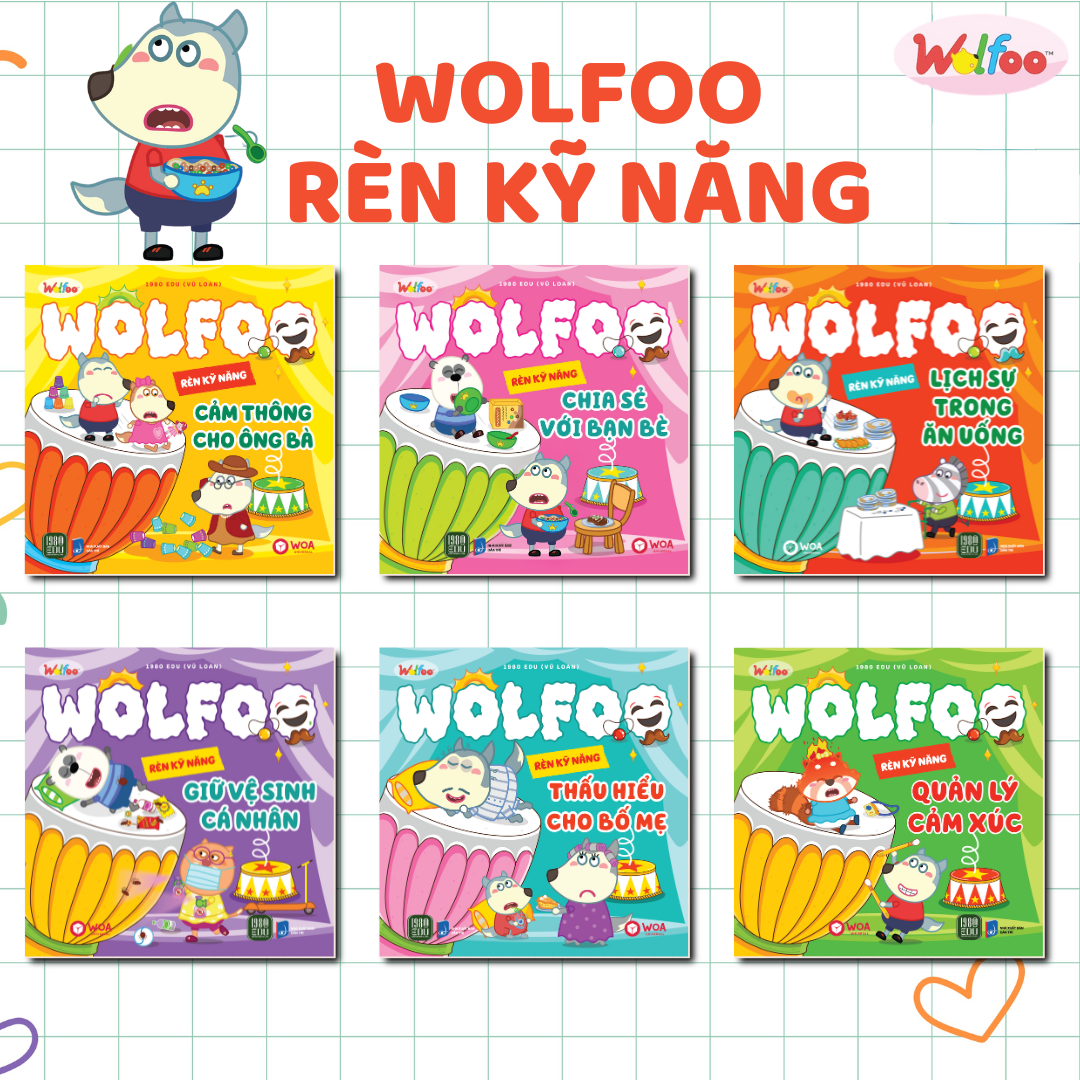  Combo 6 cuốn Wolfoo rèn kỹ năng 