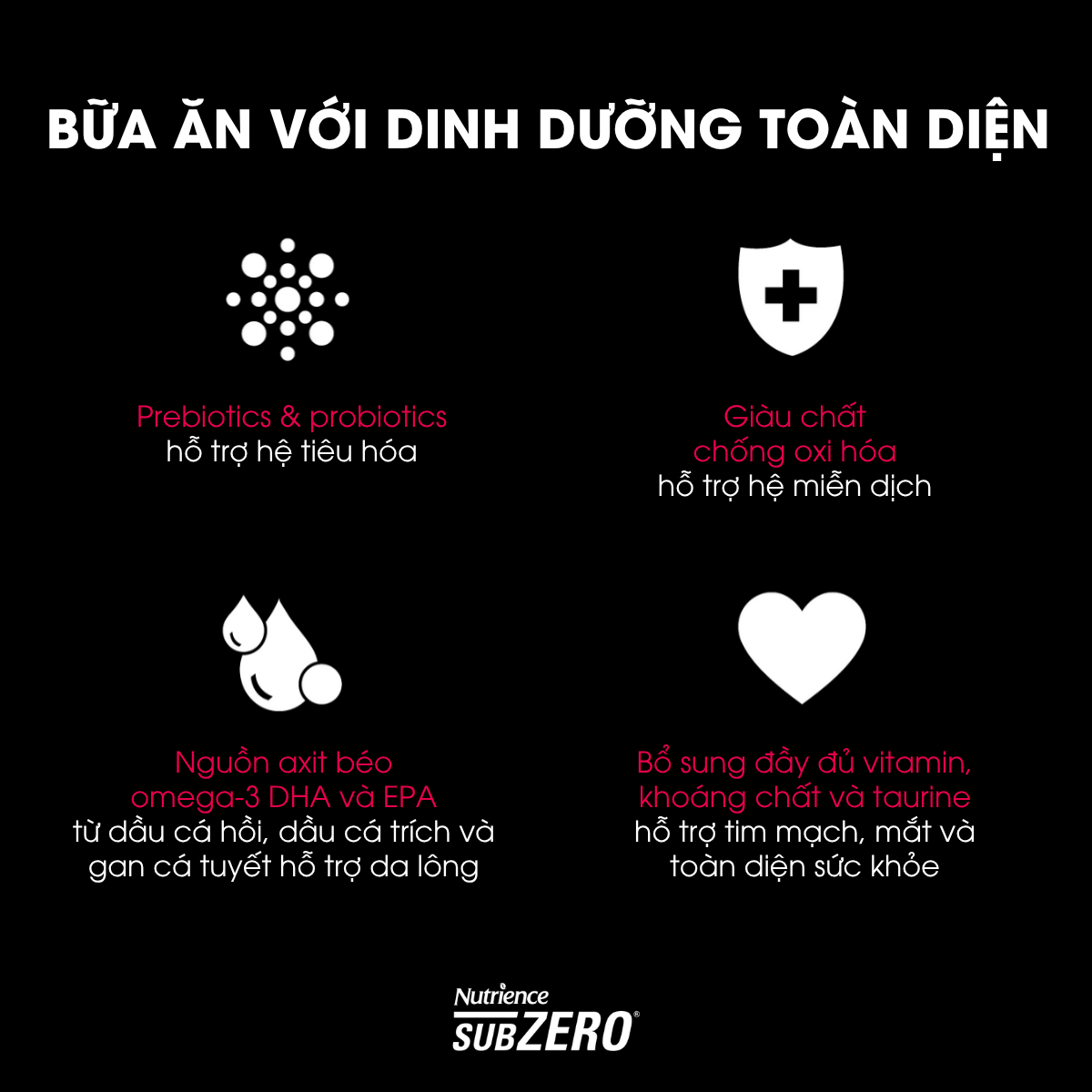  NT Subzero cho Mèo - Thịt bò, thịt cừu, lợn rừng, cá hồi, cá tuyết (Cho mọi giống mèo ở mọi lứa tuổi) 