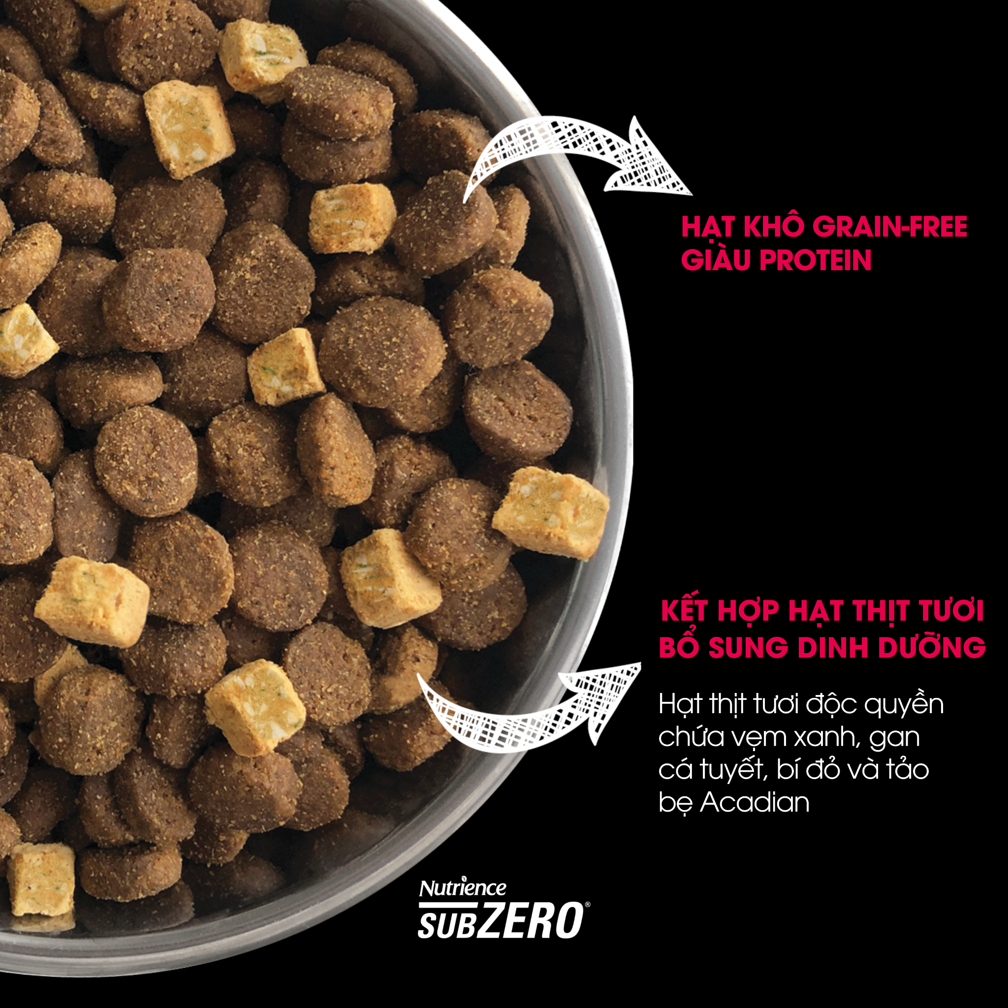  NT Subzero cho Chó - Thịt bò, thịt cừu, lợn rừng, cá hồi, cá tuyết và rau củ quả tự nhiên (Cho mọi giống chó ở mọi lứa tuổi) 