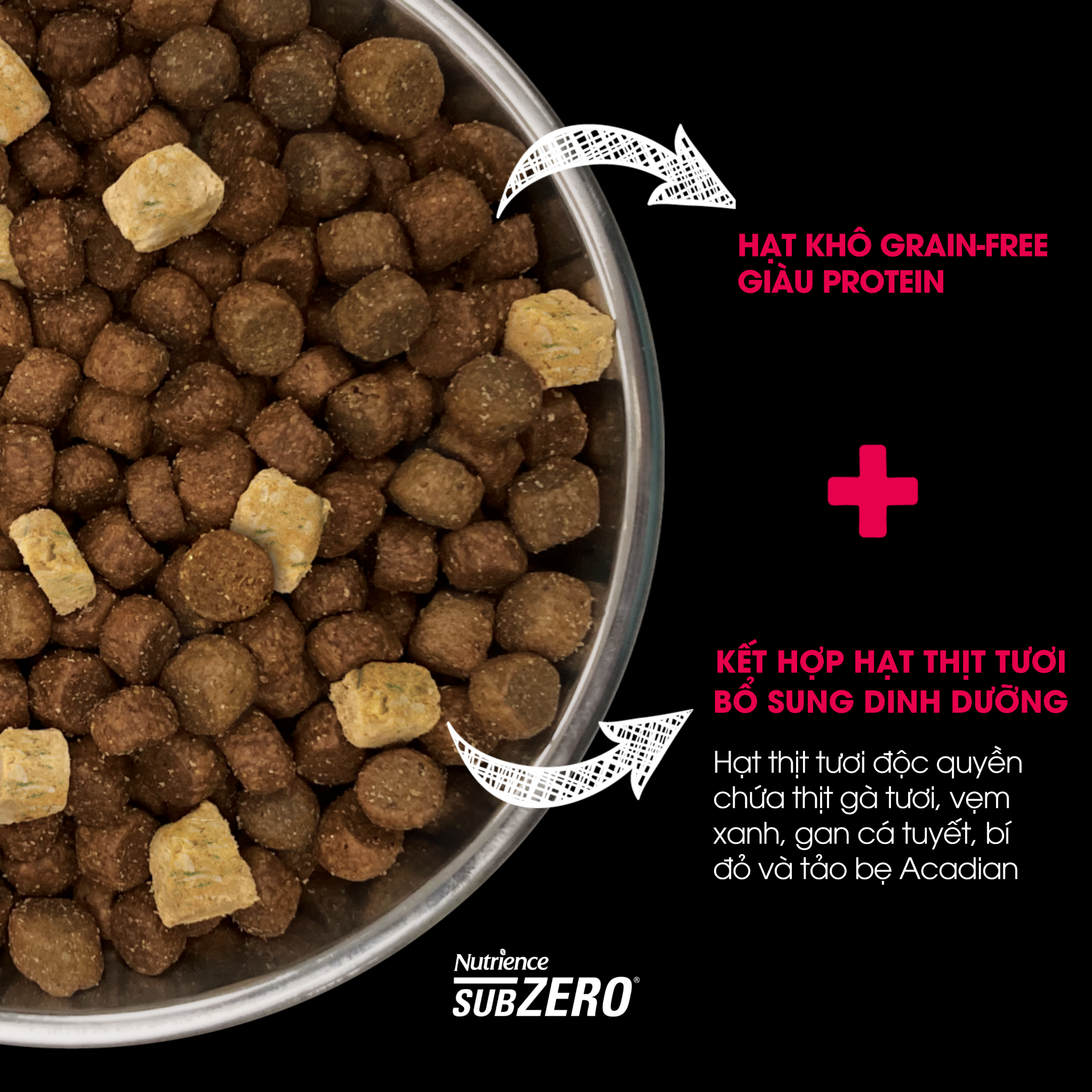  NT Subzero cho Chó (Hạt nhỏ) - Thịt bò, thịt cừu, lợn rừng, cá hồi, cá tuyết và rau củ quả tự nhiên (Cho mọi giống chó ở mọi lứa tuổi) 