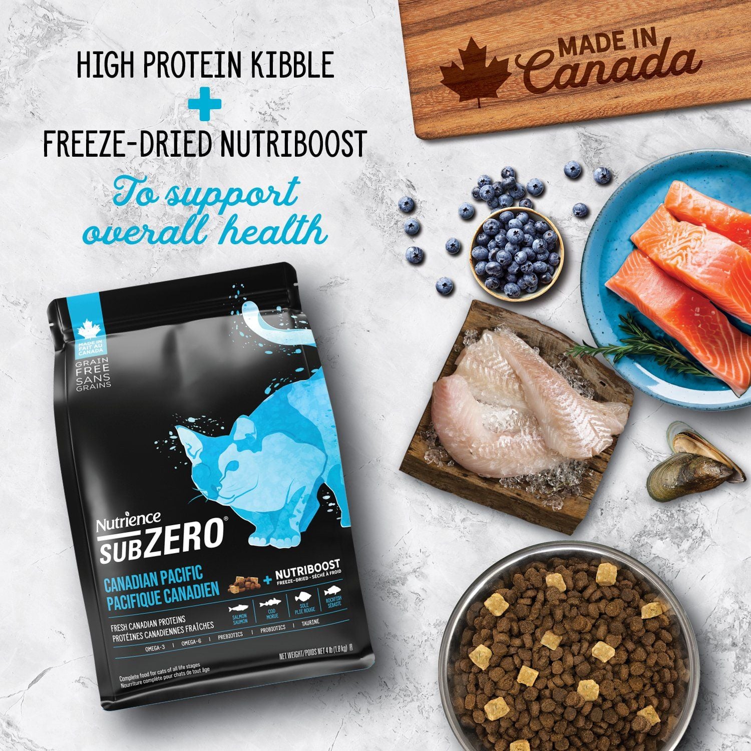  NT Subzero cho Mèo - Cá biển cao cấp và rau củ quả tự nhiên (Cho mọi giống mèo ở mọi lứa tuổi) - NEW LOOK 