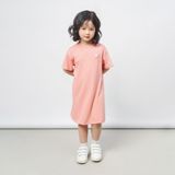 Váy bé gái dáng xoè vải cotton hữu cơ in hoa