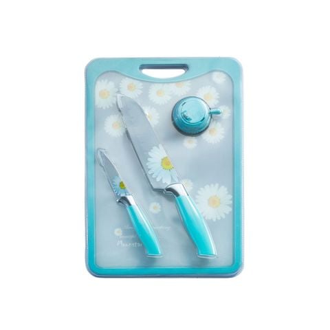 Bộ dao thớt hoa 4 món