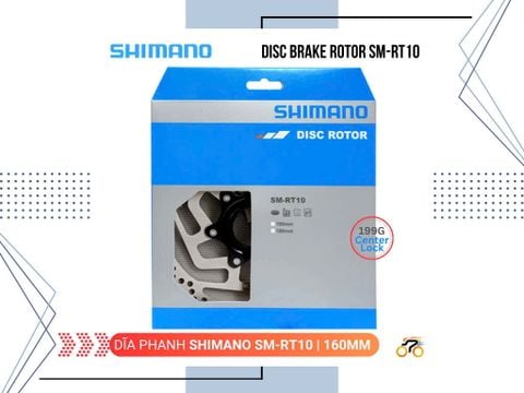 ĐĨA THẮNG XE ĐẠP - 160mm - SHIMANO RT10 - CENTER LOCK - (CÓ HỘP) (1CÁI)