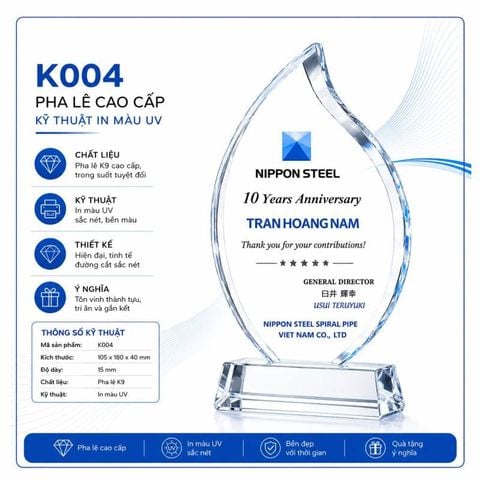 Kỷ niệm chương pha lê best seller K004